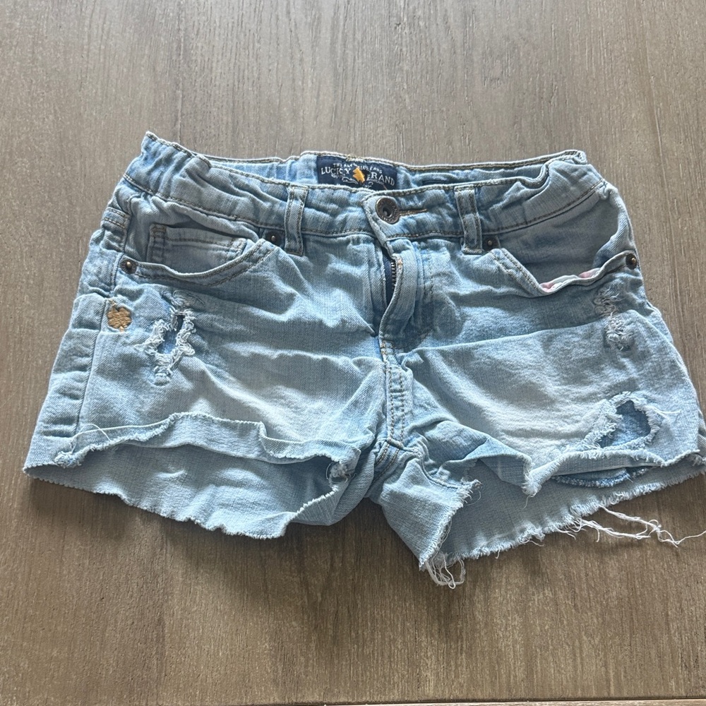 Lucky Brand Riley Short Distressed Denim Shorts